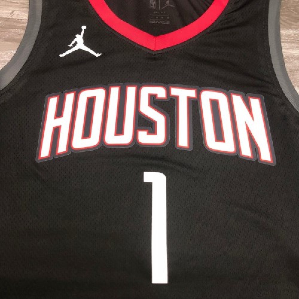 Men's Houston Rockets Tracy McGrady #1 Jordan Black 20/21 Swingman Jersey - Statement Edition-Pro Kit Vault | Brand New 26/27 Sports Jerseys